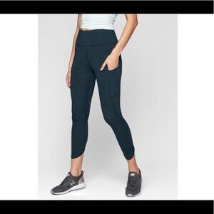 Athleta size Small All In Capri Dark Teal High Waist Leggings Phone Pockets